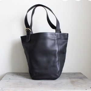 Vintage Coach Soho duffle bag 4082 /black leather bucket bag / XL